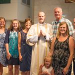 With his family at diaconate ordination in 2018.